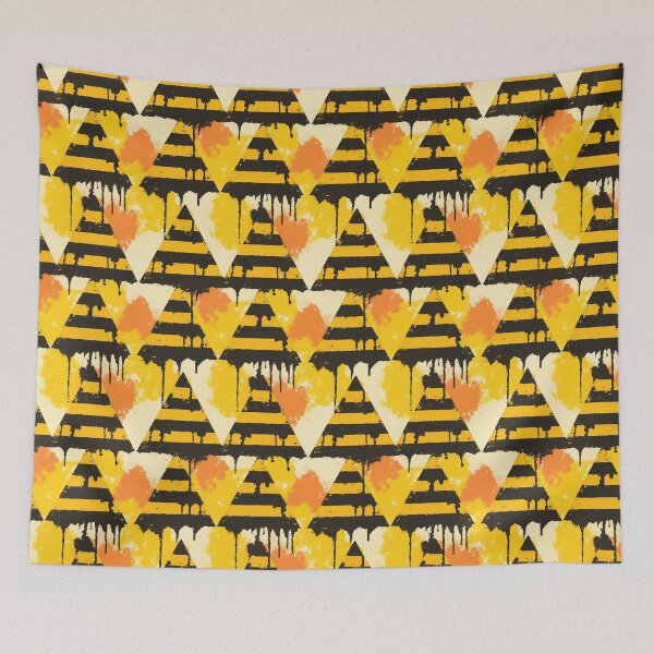 Item preview, Dripping Hazard Stripe Triangle Repeat Pattern designed and sold by bubblegoth.