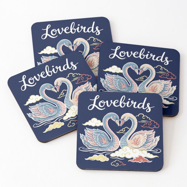 Item preview, Vintage Tattoo Style Swans Lovebirds Heart Art designed and sold by zzz888.