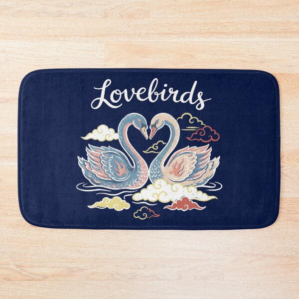 Item preview, Vintage Tattoo Style Swans Lovebirds Heart Art designed and sold by zzz888.
