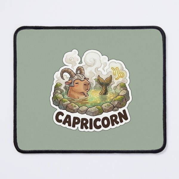 Item preview, Zodiac Capybara Capricorn – Calm Earth Sign Onsen Cute Zodiac Sticker designed and sold by Nuist25.