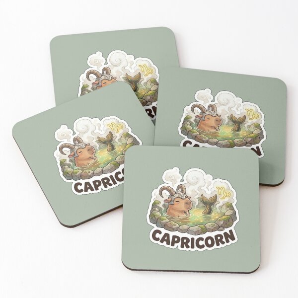 Item preview, Zodiac Capybara Capricorn – Calm Earth Sign Onsen Cute Zodiac Sticker designed and sold by Nuist25.