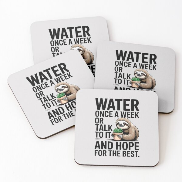 Item preview, Funny Sloth Plant Lover Water Once A Week Sarcastic Gardening Art designed and sold by SplashTastic.