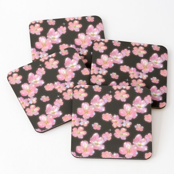 Item preview, Iridescent Pink Flowers With Sparkles Pattern designed and sold by bubblegoth.