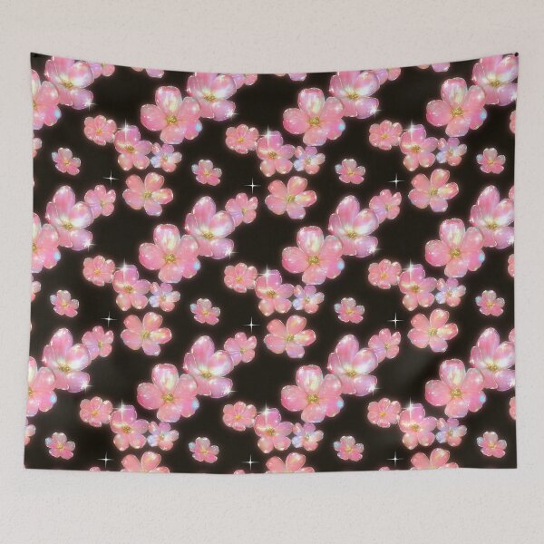 Item preview, Iridescent Pink Flowers With Sparkles Pattern designed and sold by bubblegoth.