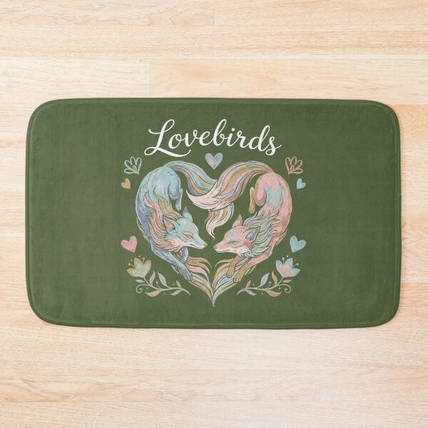 Item preview, Whimsical Pastel Foxes Heart Shape Lovebirds Illustration designed and sold by zzz888.