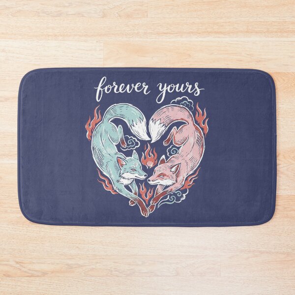 Item preview, Vintage Tattoo Style Foxes Heart Forever Yours Art designed and sold by zzz888.