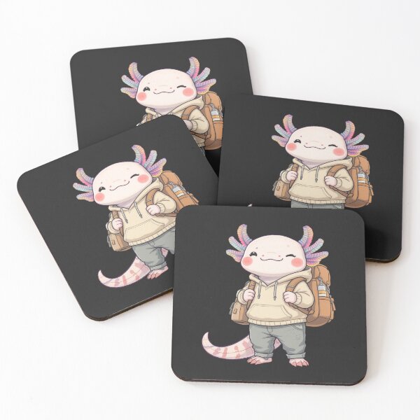 Item preview, Traveler Axolotl – Calm Adventure Aesthetic Illustration designed and sold by ColorSplash123.
