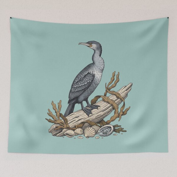 Item preview, Vintage Double Crested Cormorant Driftwood Coastal Aesthetic designed and sold by BirdsnStuff.