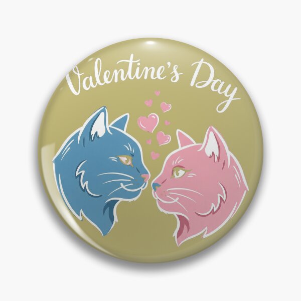 Item preview, Cute Blue and Pink Cats Couple Valentine Hearts Illustration designed and sold by zzz888.