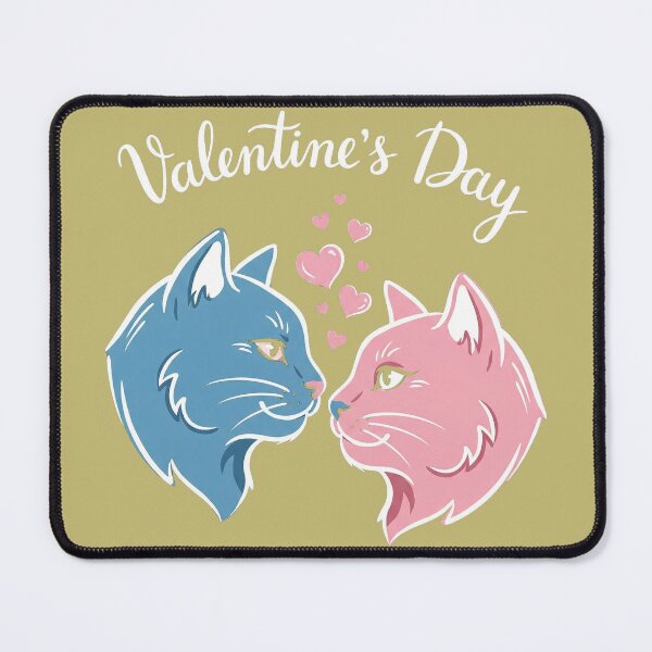 Item preview, Cute Blue and Pink Cats Couple Valentine Hearts Illustration designed and sold by zzz888.