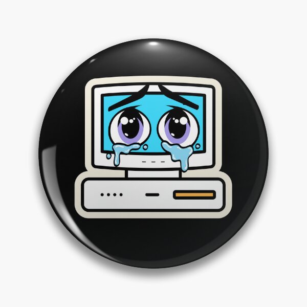 Item preview, Old PC with Sad Face – Retro Tech Nostalgia Digital Burnout Design designed and sold by MK-Charlie.