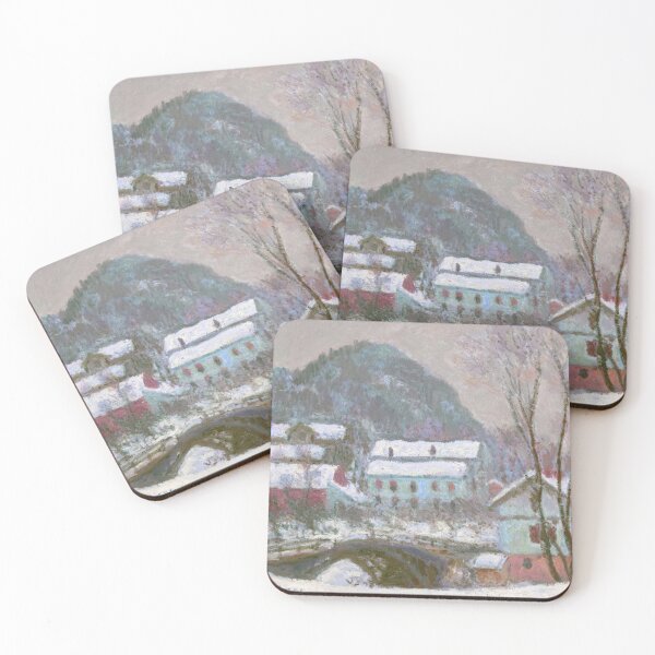 Item preview, Sandviken Norvege Effet De Neige by Claude Monet: Impressionist Winter Landscape designed and sold by artofuniverse.