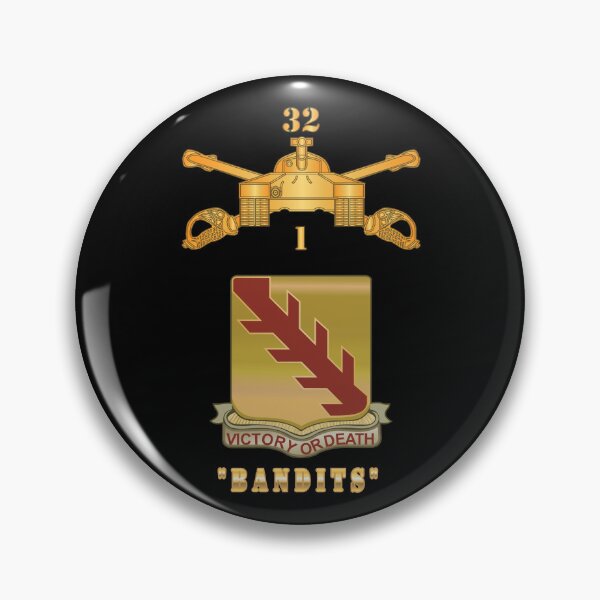 Item preview, Army - 1st Bn 32nd Armor Branch w 32nd Armor Bandits DUI X 300 designed and sold by Military Insignia Products.