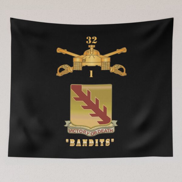 Item preview, Army - 1st Bn 32nd Armor Branch w 32nd Armor Bandits DUI X 300 designed and sold by Military Insignia Products.