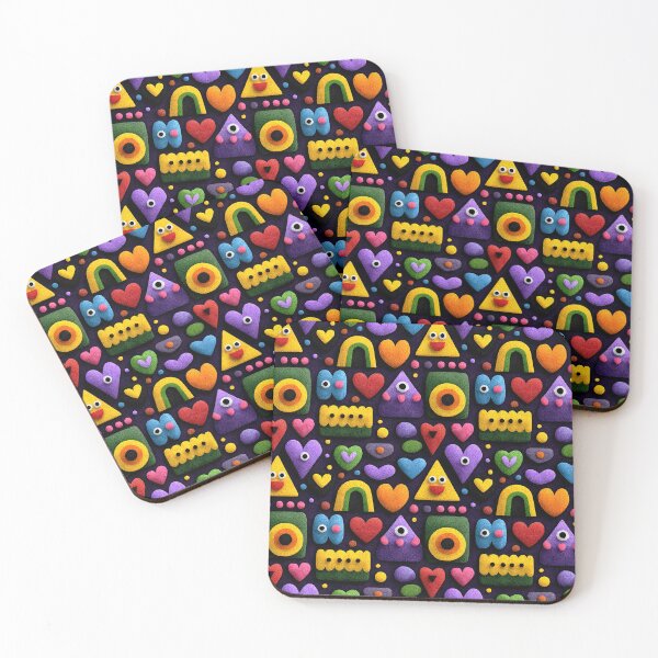 Item preview, Kawaii Kidcore Icons Collage Pattern designed and sold by bubblegoth.