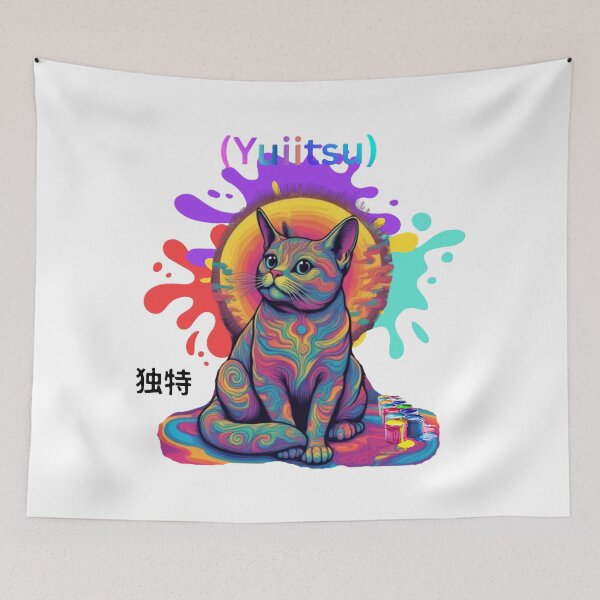 Item preview, colorful cat designed and sold by MYTHICAL ME.