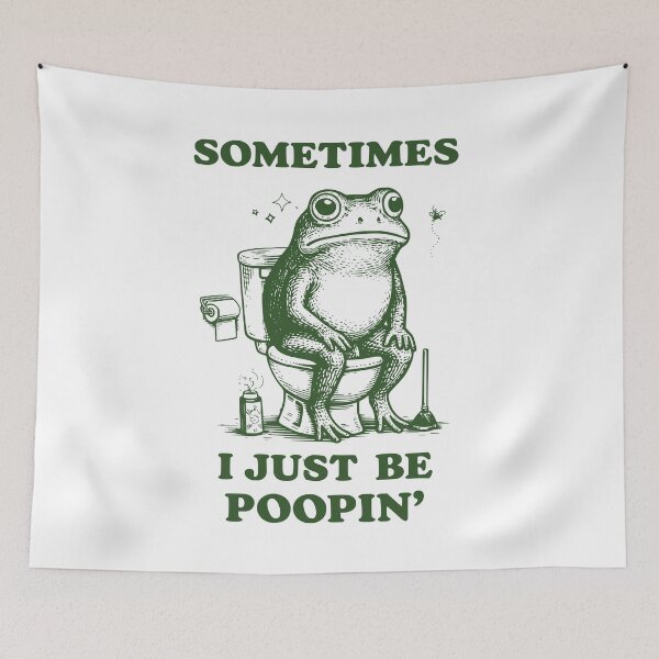 Item preview, Sometimes I Just Be Poopin Funny Frog Bathroom Humor Design – Cute Sarcastic Meme Toilet Joke Graphic designed and sold by JoyBoyStudio1.