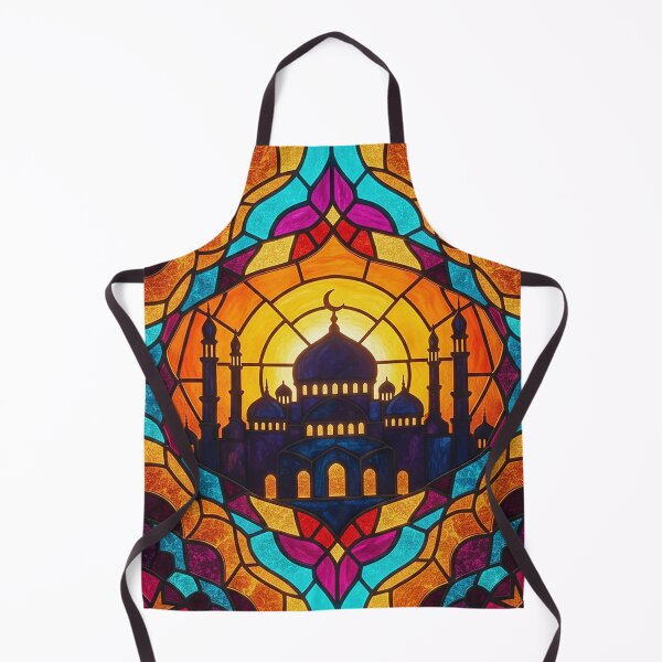 Item preview, Stained Glass Mosque Silhouette at Sunset - Islamic Art Design designed and sold by Zouak.