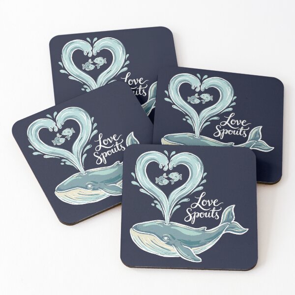 Item preview, Blue Whale Heart Spout Love Spouts Pun Illustration designed and sold by zzz888.
