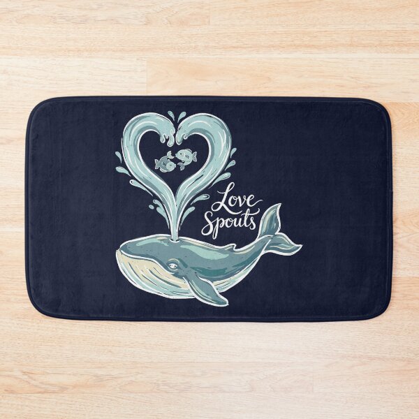 Item preview, Blue Whale Heart Spout Love Spouts Pun Illustration designed and sold by zzz888.