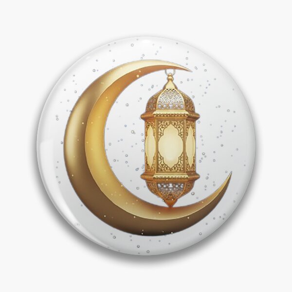 Item preview, Golden Crescent Moon with Lantern - Elegant Islamic Decor designed and sold by Midnight Manor Art.