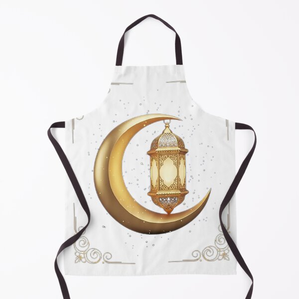 Item preview, Golden Crescent Moon with Lantern - Elegant Islamic Decor designed and sold by Midnight Manor Art.