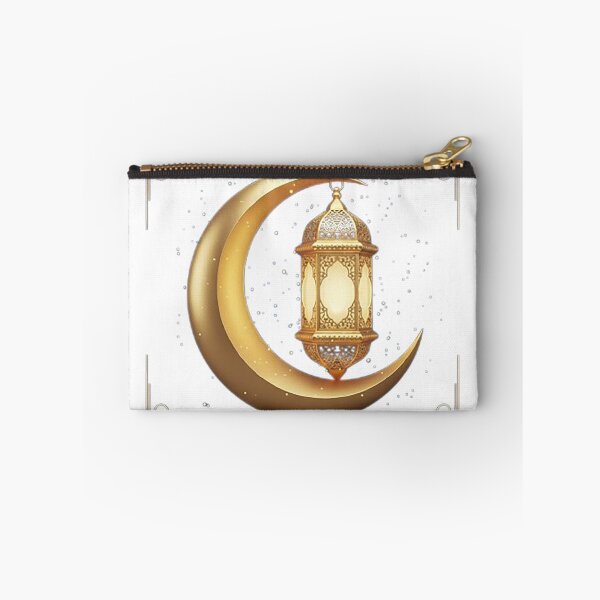 Item preview, Golden Crescent Moon with Lantern - Elegant Islamic Decor designed and sold by Midnight Manor Art.