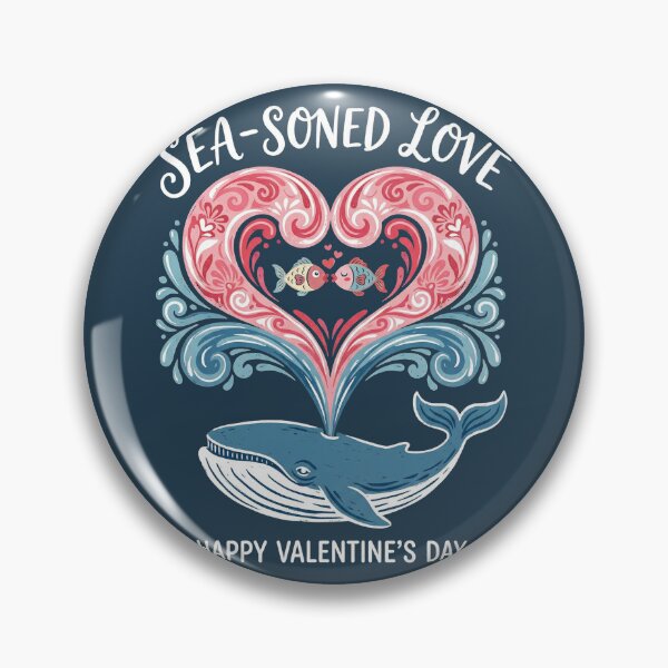 Item preview, Sea-soned Love Blue Whale Heart Spout Pun Illustration designed and sold by zzz888.