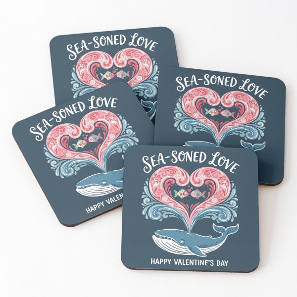 Item preview, Sea-soned Love Blue Whale Heart Spout Pun Illustration designed and sold by zzz888.