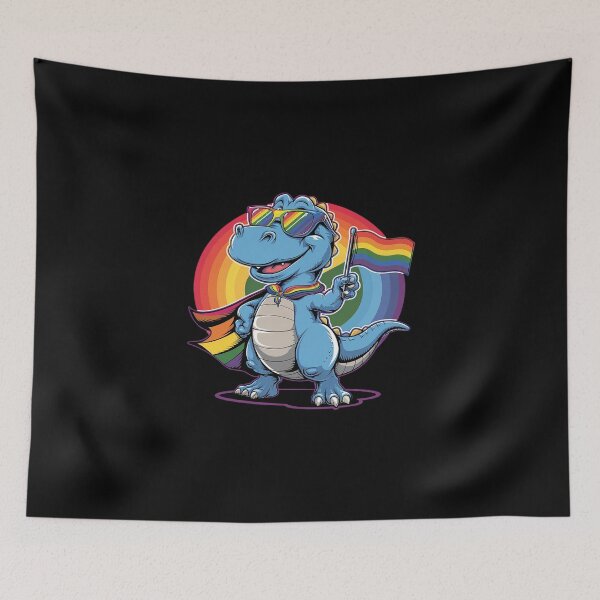 Item preview, Dinosaur Cloak Gay Lesbian Pride Lgbt Sunglass Rainbow Flag  designed and sold by DigitaldeligArt.