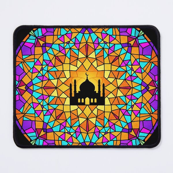Item preview, Round Stained Glass Mosque Mandala - Islamic Geometric Art Design designed and sold by Zouak.