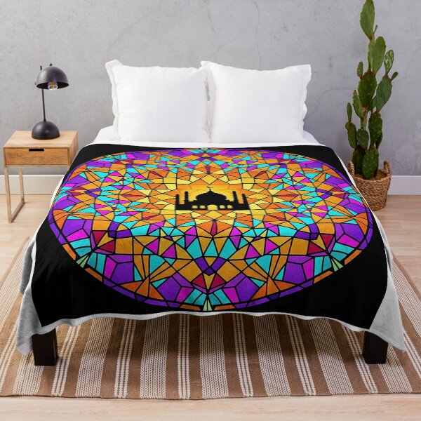 Item preview, Round Stained Glass Mosque Mandala - Islamic Geometric Art Design designed and sold by Zouak.