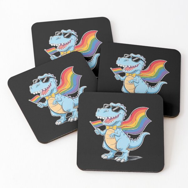 Item preview, Dinosaur Gay Pride LGBT Rainbow Flag T rex  designed and sold by DigitaldeligArt.