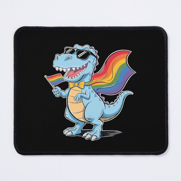 Item preview, Dinosaur Gay Pride LGBT Rainbow Flag T rex designed and sold by DigitaldeligArt.
