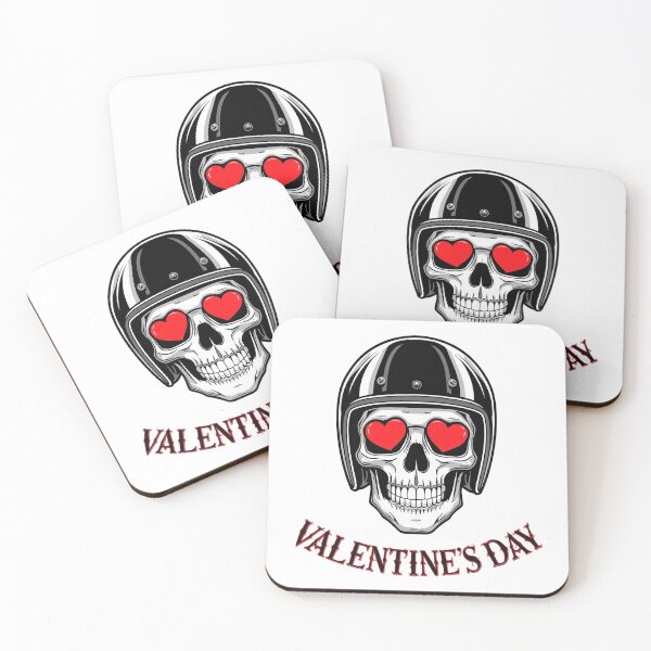 Item preview, Valentine’s Day Biker Skull designed and sold by TwoWheels-shop.