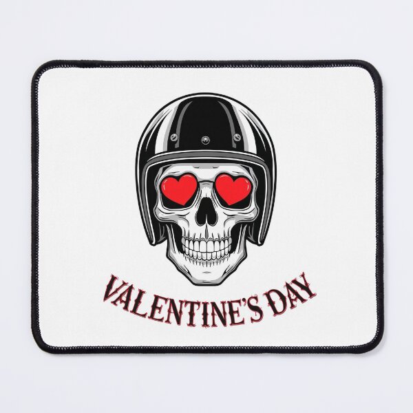 Item preview, Valentine’s Day Biker Skull designed and sold by TwoWheels-shop.