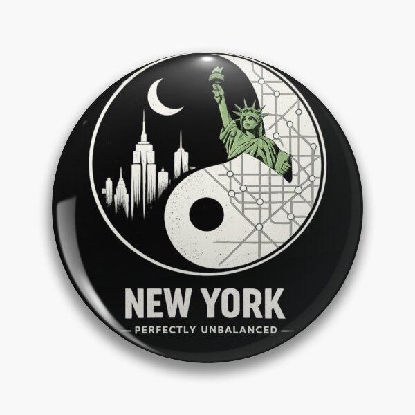 Item preview, New York Perfectly Unbalanced Yin Yang City Design designed and sold by Laughprints.
