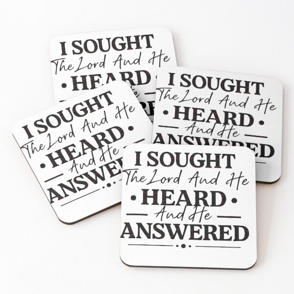 Item preview, I Sought The Lord And He Heard And He Answered T-Shirt, Christian Faith Quote Gift, Bible Verse Scripture Graphic Tee designed and sold by JoyBoyStudio1.