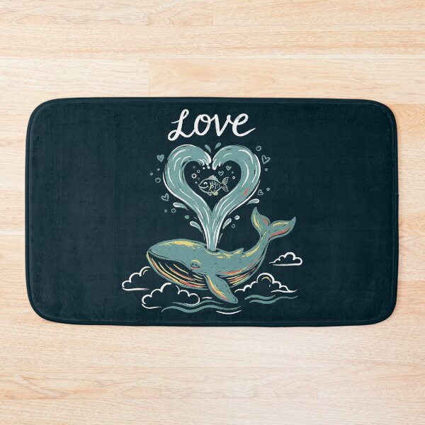 Item preview, Whimsical Blue Whale Heart Spout Ocean Love Illustration designed and sold by zzz888.