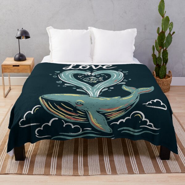 Item preview, Whimsical Blue Whale Heart Spout Ocean Love Illustration designed and sold by zzz888.