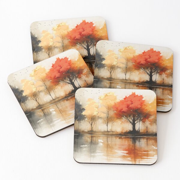Item preview, Autumn Serenity - Misty Reflections and Fiery Trees designed and sold by Joey Santiago.