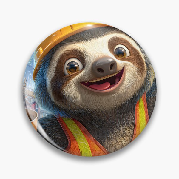 Item preview, Cheerful Sloth in Construction Gear with Coffee Cup designed and sold by Artessie.