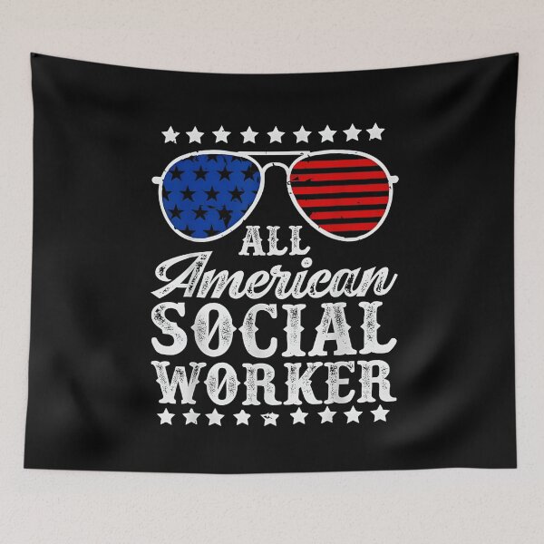 Item preview, All American Social Worker Patriotic USA Sunglasses Shirt designed and sold by JoyBoyStudio1.