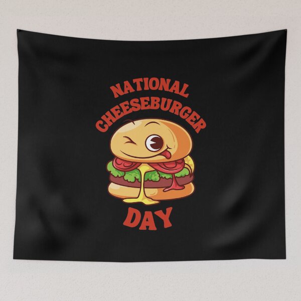Artikelvorschau, Lustiger Burger zum Nationalen Burgertag – Niedliches Lebensmittel-Cartoon-Design entworfen und verkauft von Graphizia.