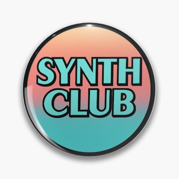 Item preview, Synth Club – Modern Synthwave Electronic Badge designed and sold by |TRSSHOP|.