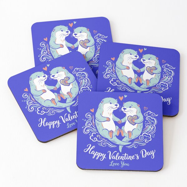Item preview, Adorable Sea Otters Holding Hands Heart Rock Valentine Art designed and sold by zzz888.
