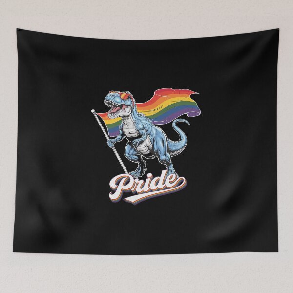 Item preview, Dinosaur Pride Rainbow Flag LGBT Gay Lesbian Pride Ally  designed and sold by DigitaldeligArt.
