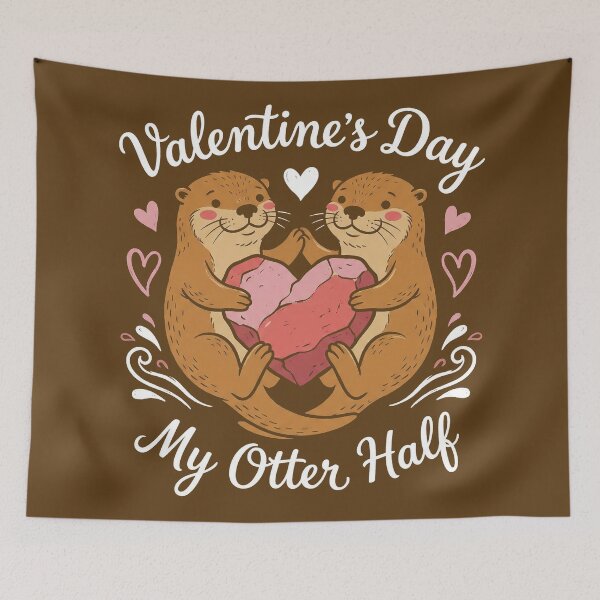 Item preview, Cute Sea Otters My Otter Half Pun Heart Rock Illustration designed and sold by zzz888.