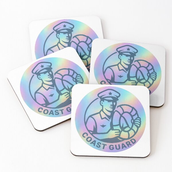 Item preview, Circular badge graphic of sailor with life preserver and Coast Guard text designed and sold by Creative88Art.