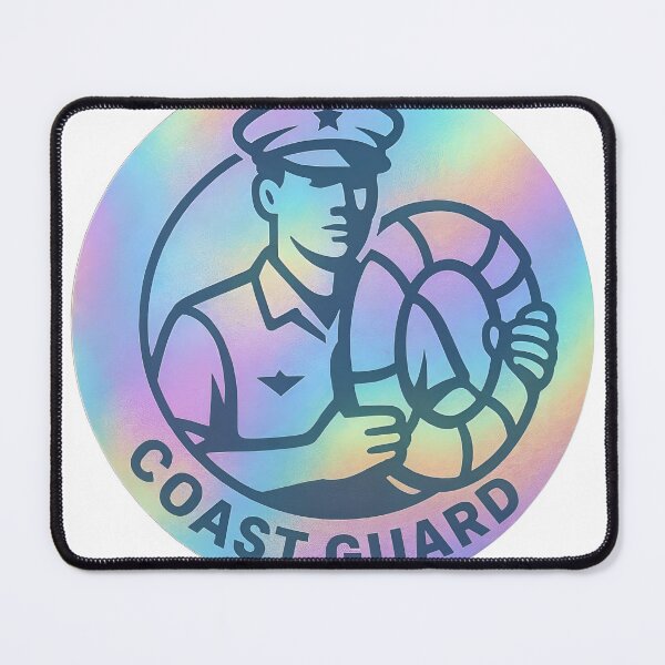 Item preview, Circular badge graphic of sailor with life preserver and Coast Guard text designed and sold by Creative88Art.